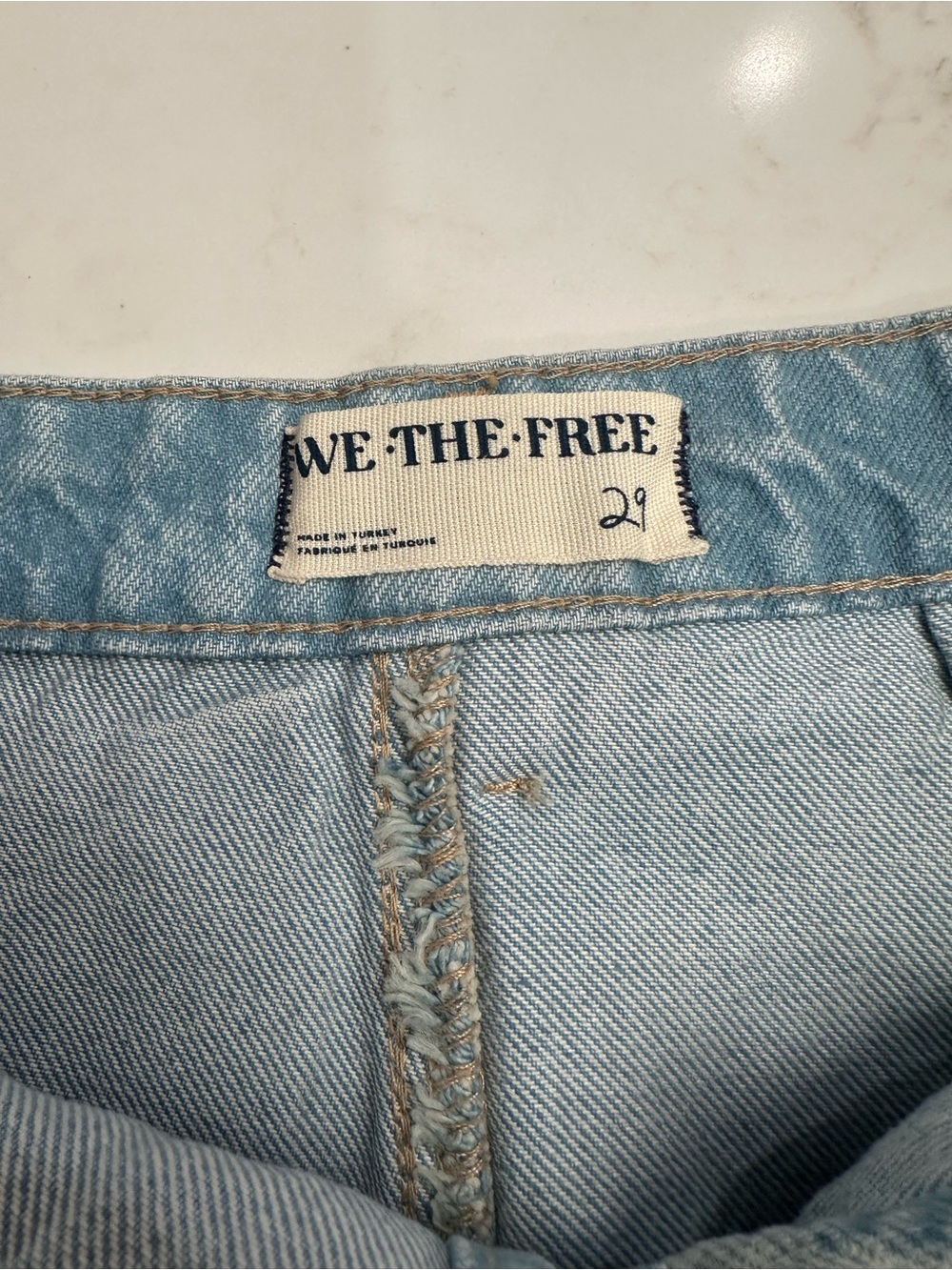 Free People Gala-Vanting Low Rise Mini Skort Light Wash Denim Size 29 - Picture 14 of 16